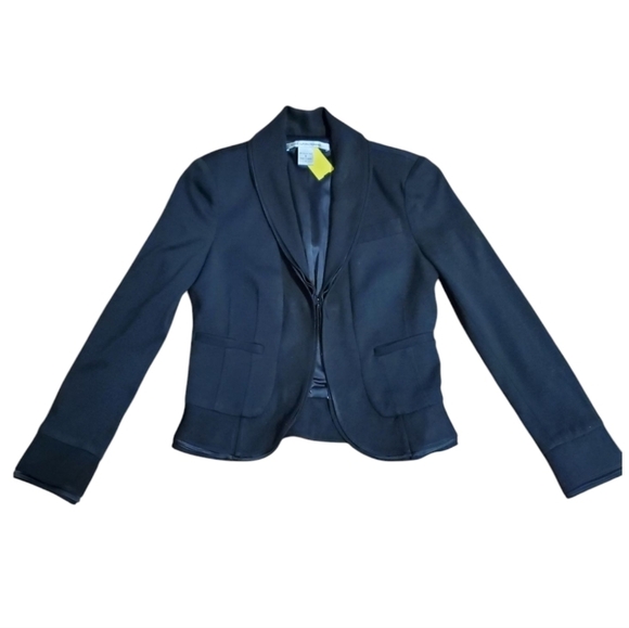 Diane Von Furstenberg Jackets & Blazers - Diane Von Furstenberg DVF Womens Wool Waneta Blazer Black Size 4 Shawl Collar